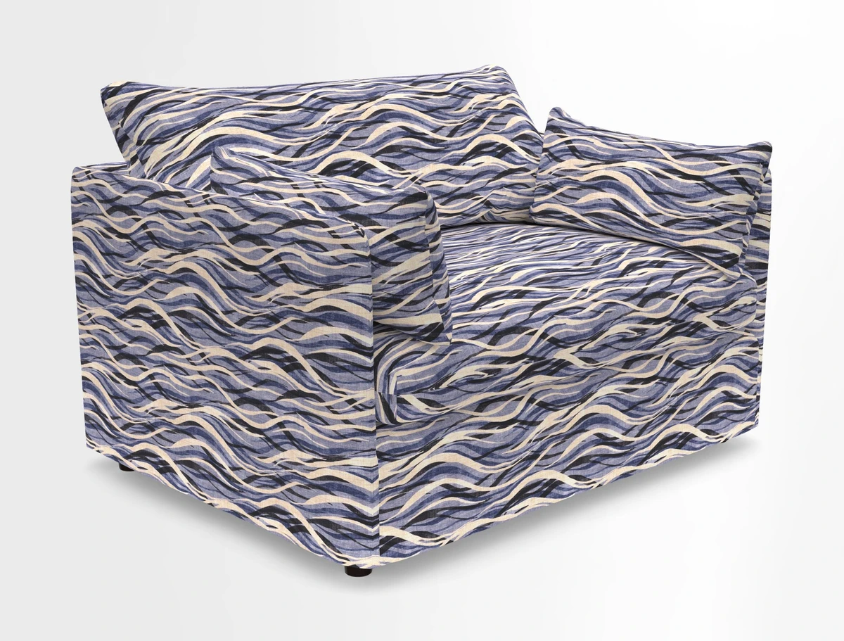 Madehurst Snuggler in Two Tone Plain Biscuit. Loose cover option available
