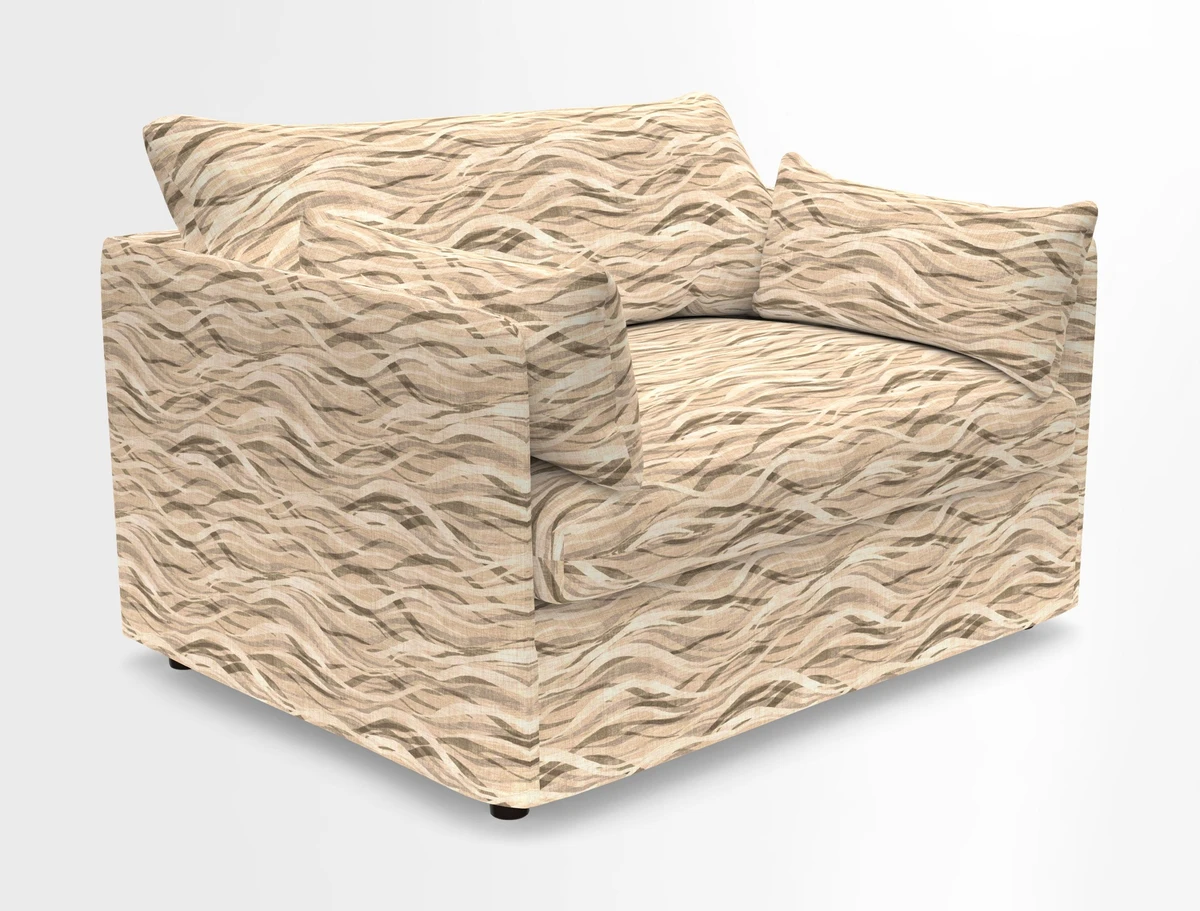 Madehurst Snuggler in Two Tone Plain Biscuit. Loose cover option available