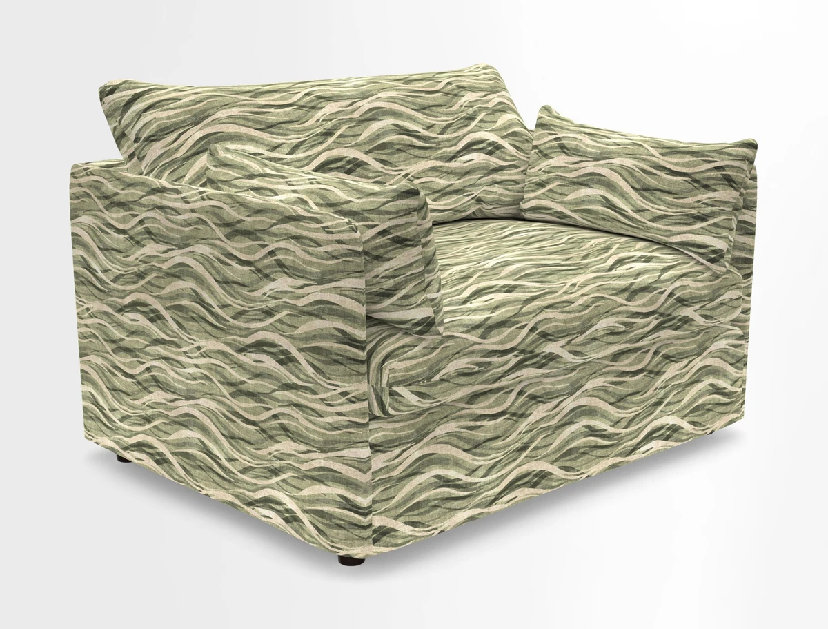Madehurst Snuggler in Two Tone Plain Biscuit. Loose cover option available