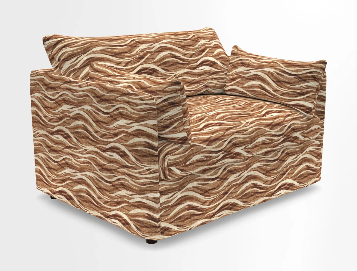 Madehurst Snuggler in Two Tone Plain Biscuit. Loose cover option available