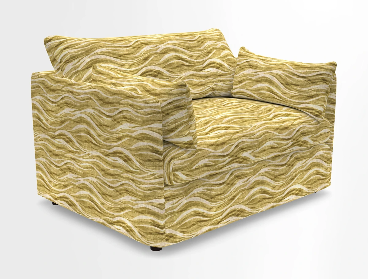 Madehurst Snuggler in Two Tone Plain Biscuit. Loose cover option available