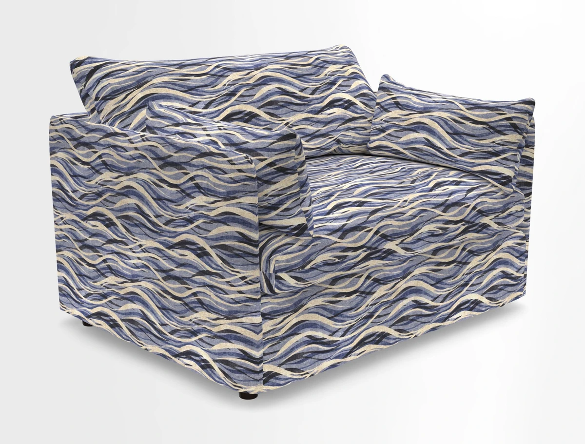 Madehurst Snuggler in Two Tone Plain Biscuit. Loose cover option available