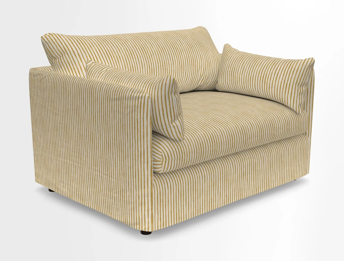 Madehurst Snuggler in Two Tone Plain Biscuit. Loose cover option available