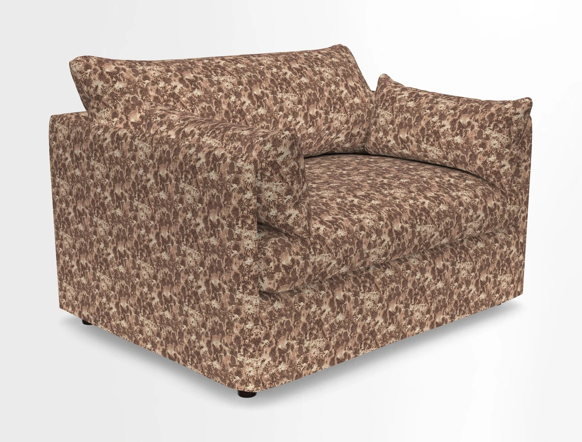 Madehurst Snuggler in Two Tone Plain Biscuit. Loose cover option available