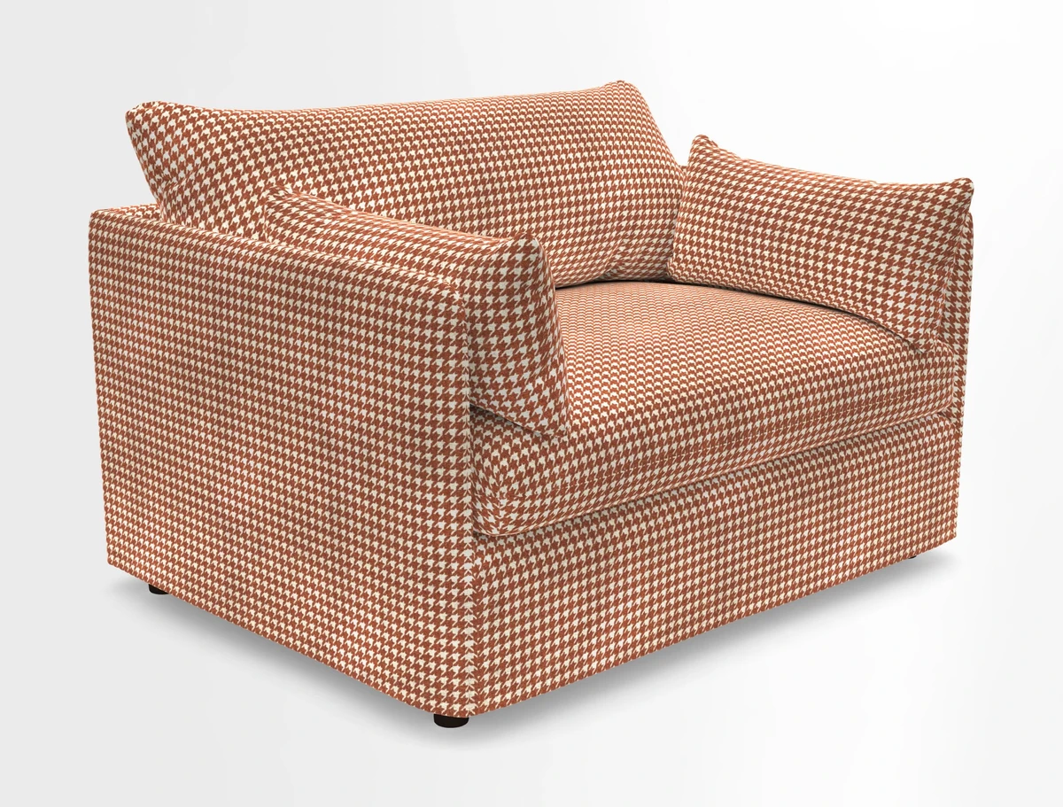 Madehurst Snuggler in Two Tone Plain Biscuit. Loose cover option available