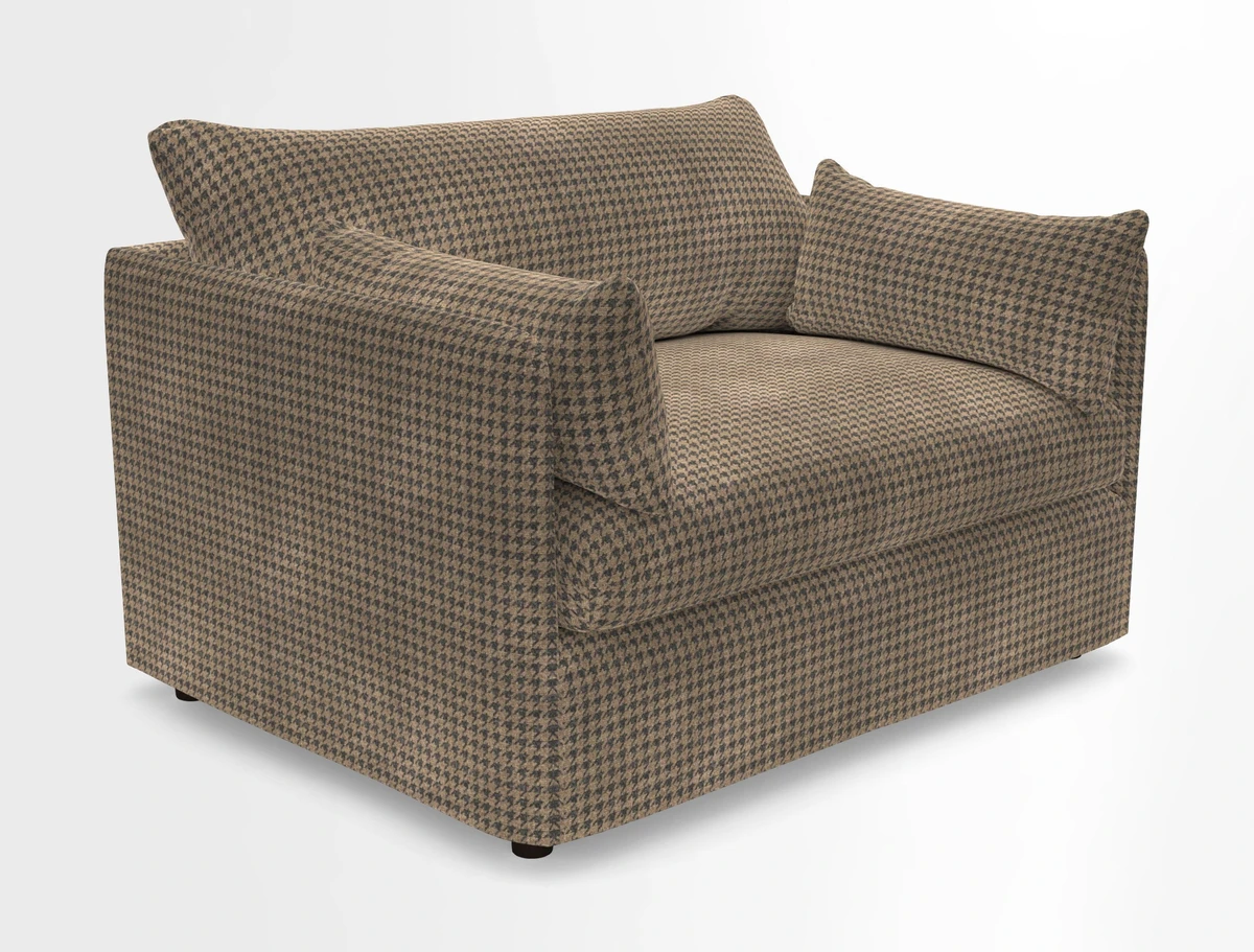 Madehurst Snuggler in Two Tone Plain Biscuit. Loose cover option available