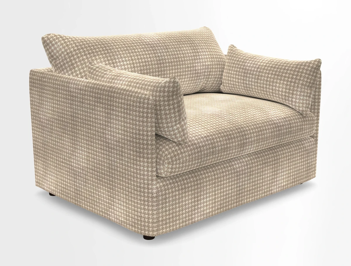 Madehurst Snuggler in Two Tone Plain Biscuit. Loose cover option available