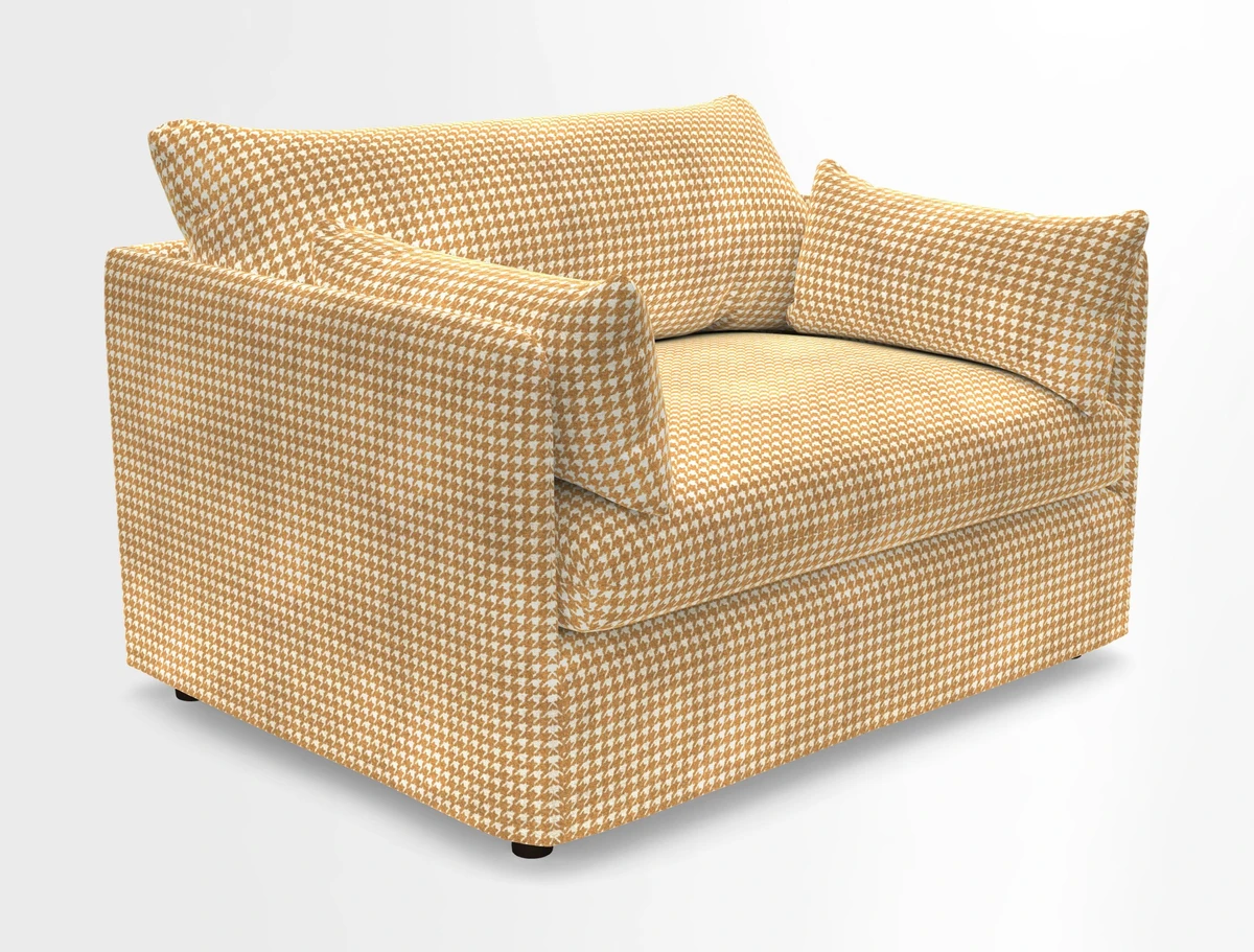 Madehurst Snuggler in Two Tone Plain Biscuit. Loose cover option available