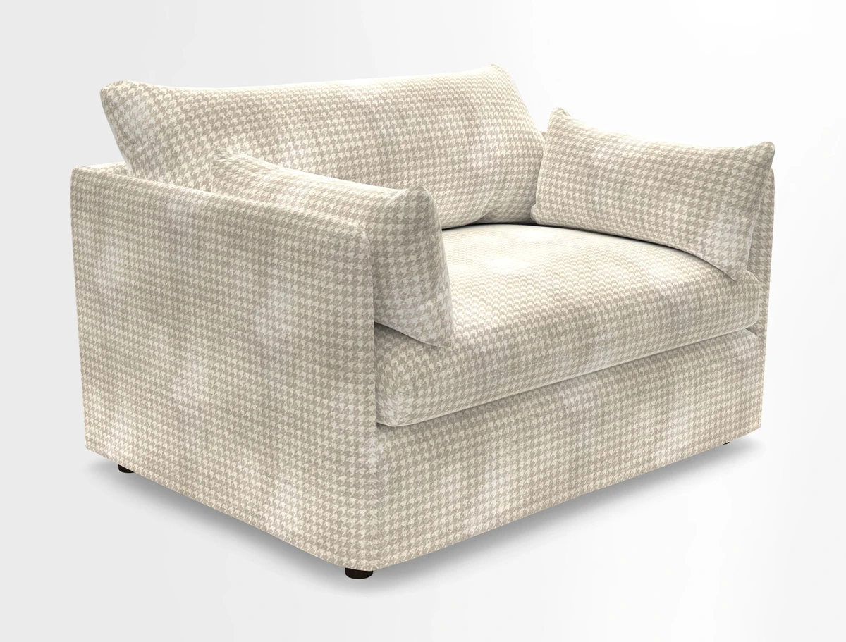 Madehurst Snuggler in Two Tone Plain Biscuit. Loose cover option available