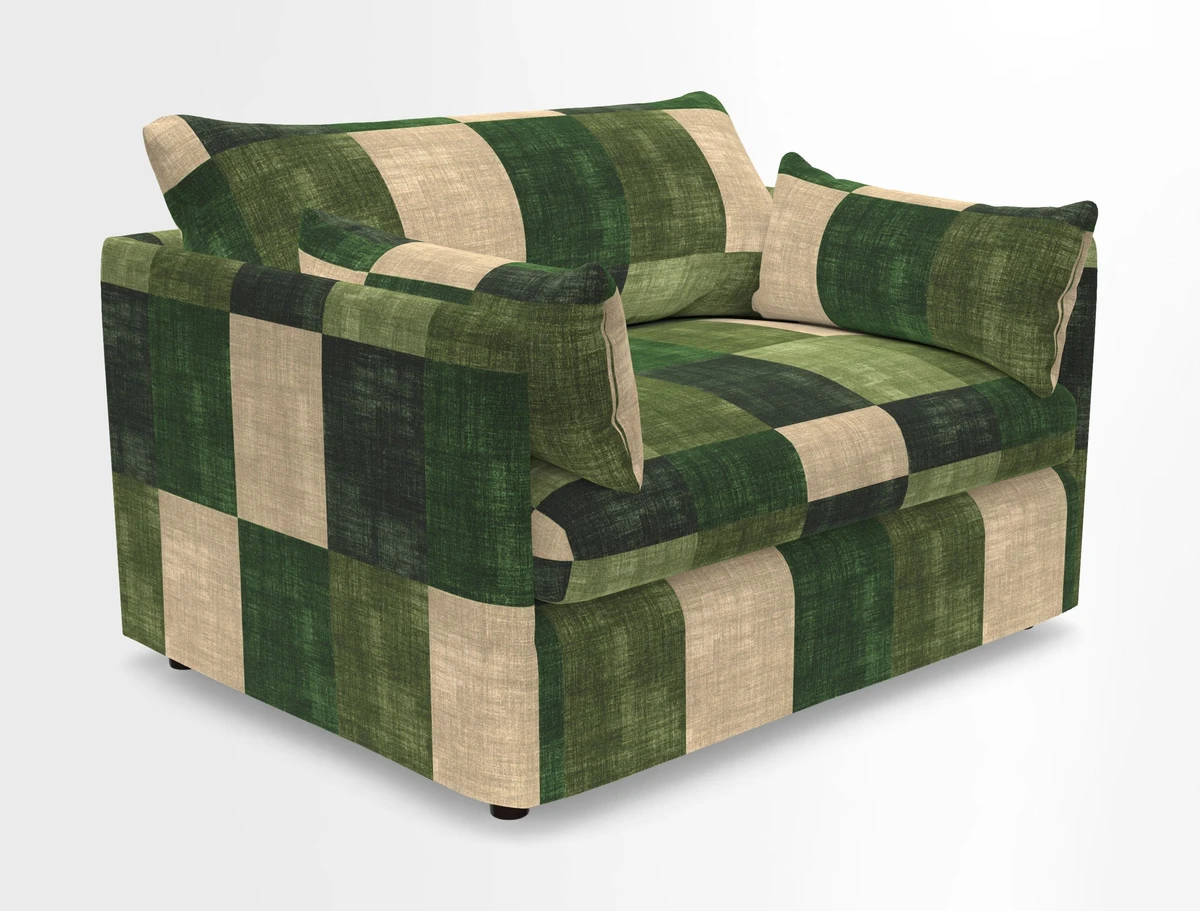 Madehurst Snuggler in Two Tone Plain Biscuit. Loose cover option available