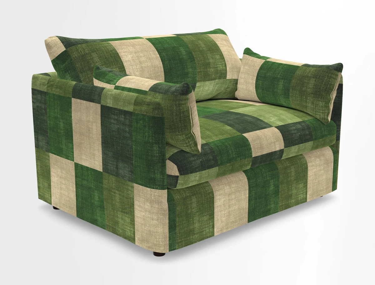 Madehurst Snuggler in Two Tone Plain Biscuit. Loose cover option available