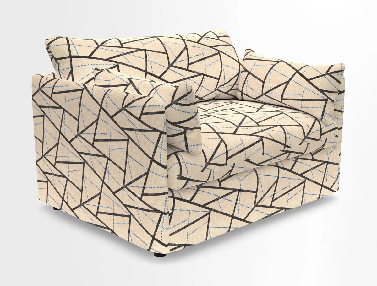Madehurst Snuggler in Two Tone Plain Biscuit. Loose cover option available