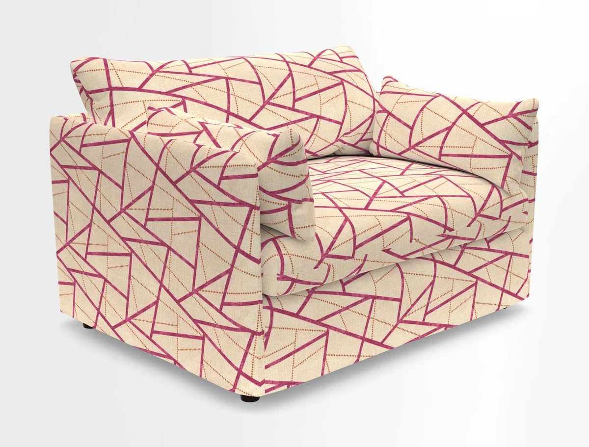 Madehurst Snuggler in Two Tone Plain Biscuit. Loose cover option available