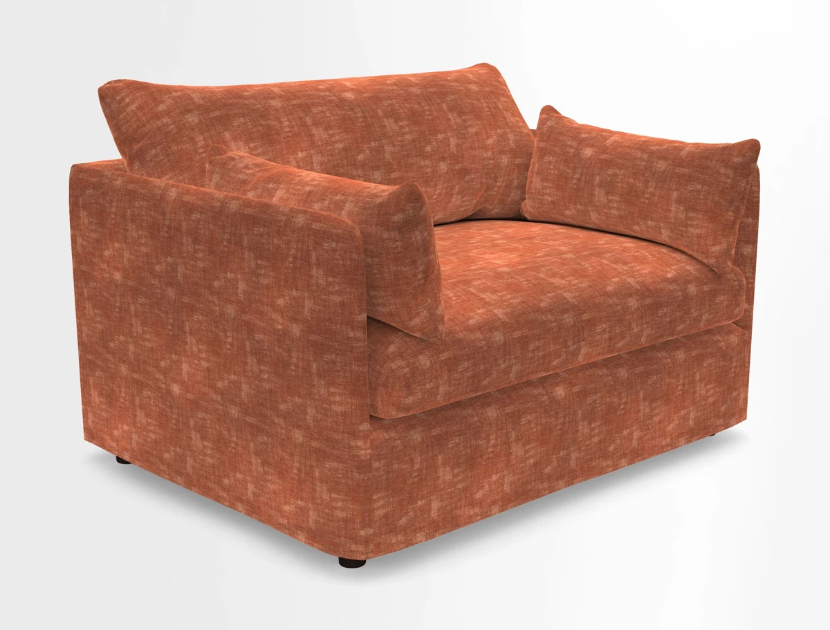 Madehurst Snuggler in Two Tone Plain Biscuit. Loose cover option available