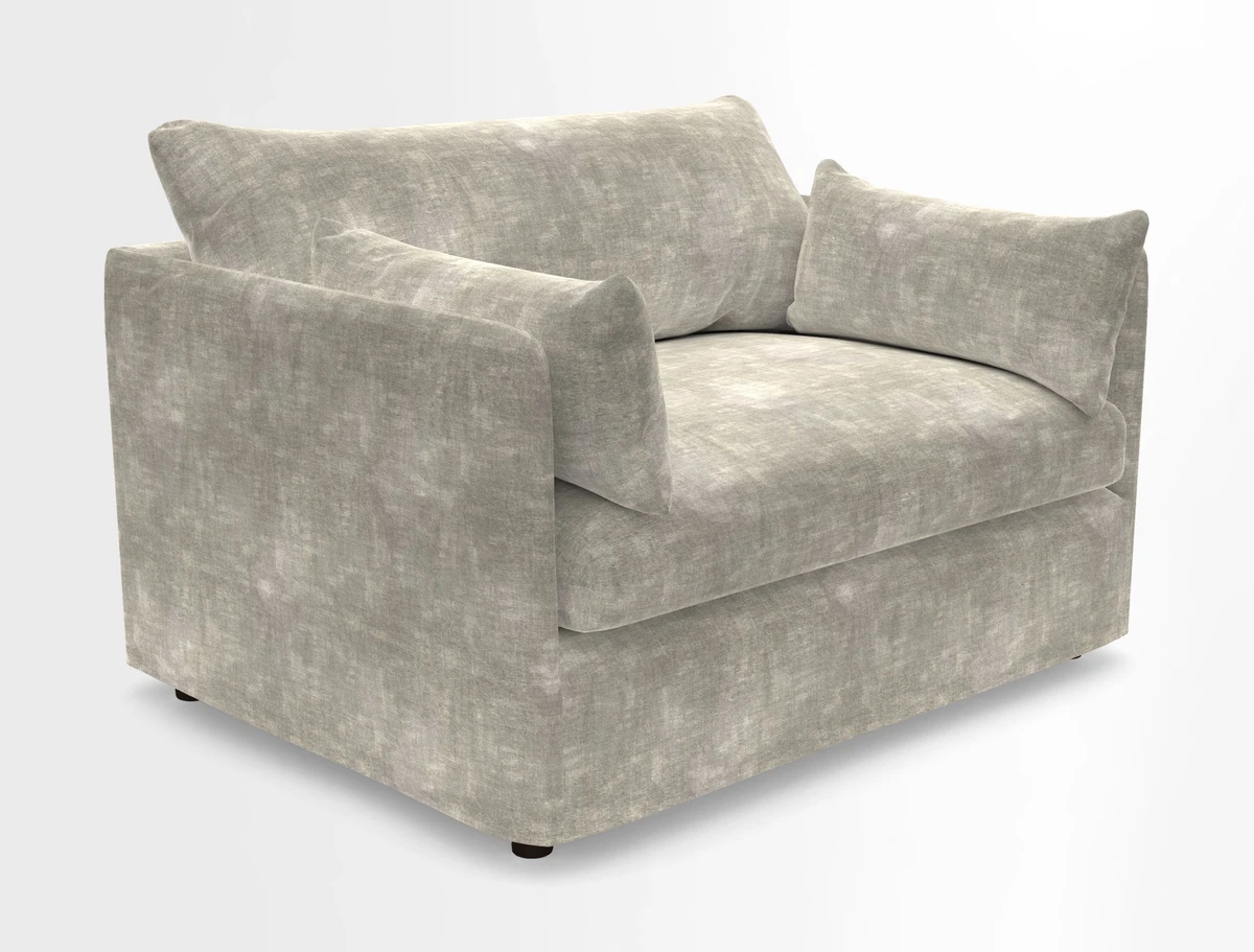 Madehurst Snuggler in Two Tone Plain Biscuit. Loose cover option available