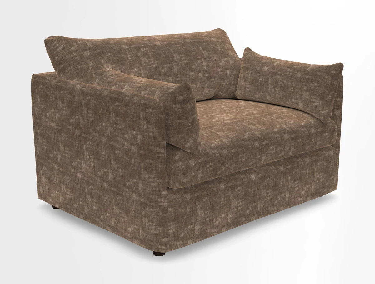 Madehurst Snuggler in Two Tone Plain Biscuit. Loose cover option available
