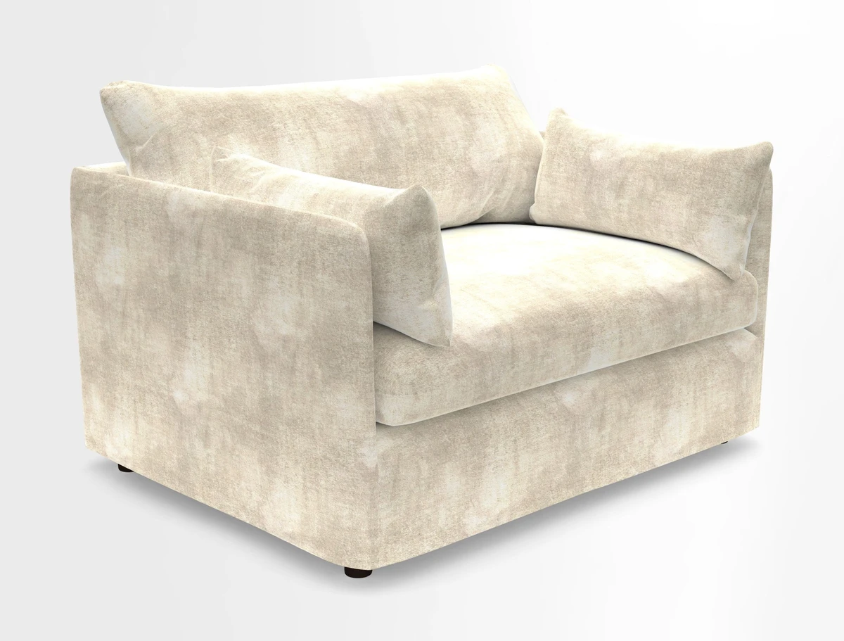 Madehurst Snuggler in Two Tone Plain Biscuit. Loose cover option available