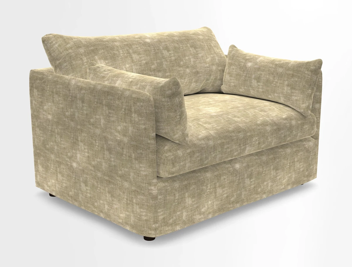 Madehurst Snuggler in Two Tone Plain Biscuit. Loose cover option available