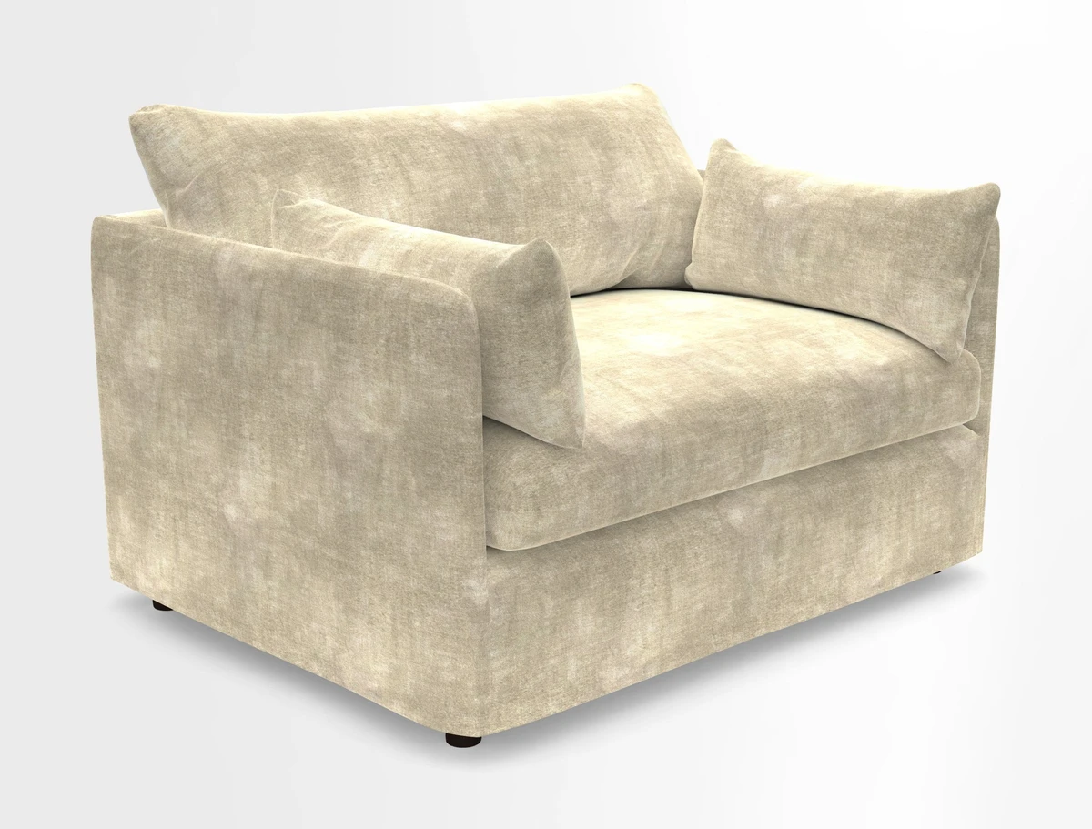 Madehurst Snuggler in Two Tone Plain Biscuit. Loose cover option available