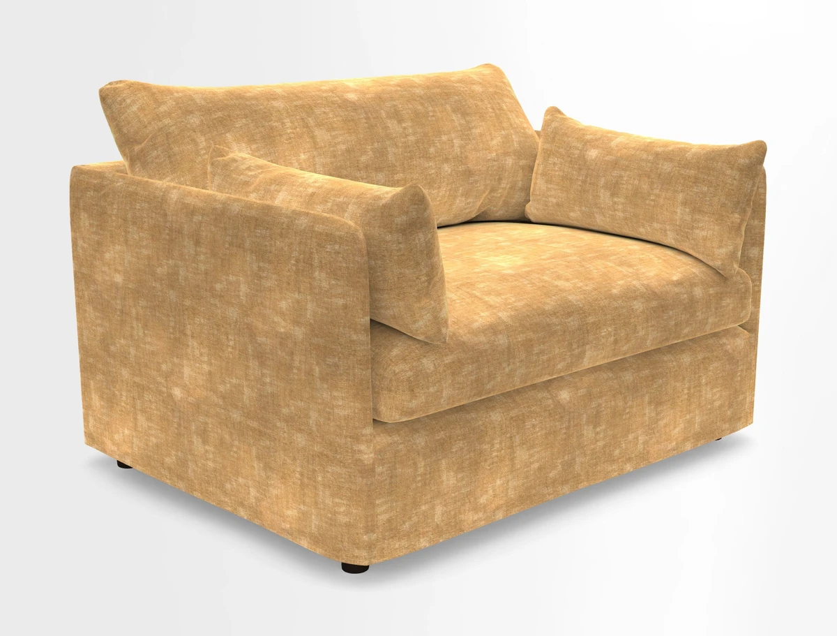 Madehurst Snuggler in Two Tone Plain Biscuit. Loose cover option available