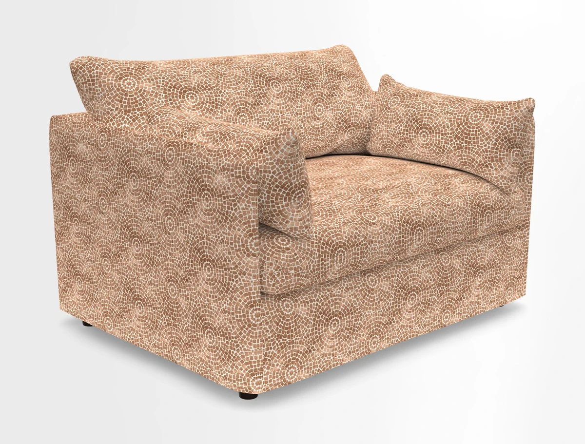 Madehurst Snuggler in Two Tone Plain Biscuit. Loose cover option available