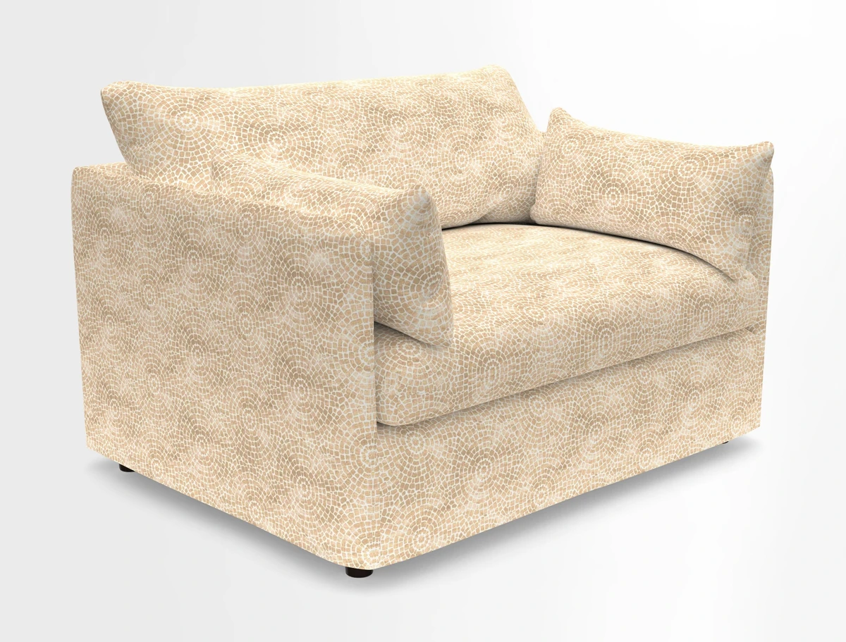 Madehurst Snuggler in Two Tone Plain Biscuit. Loose cover option available