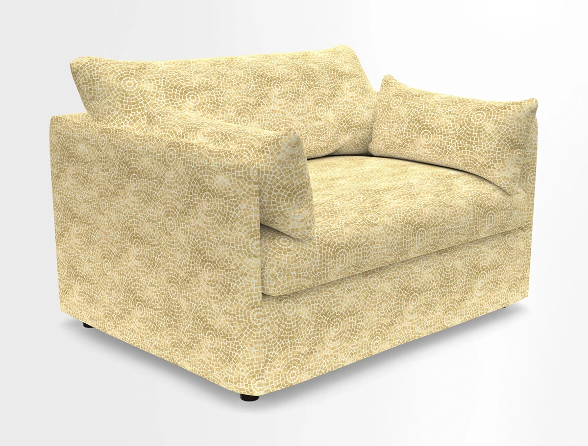 Madehurst Snuggler in Two Tone Plain Biscuit. Loose cover option available