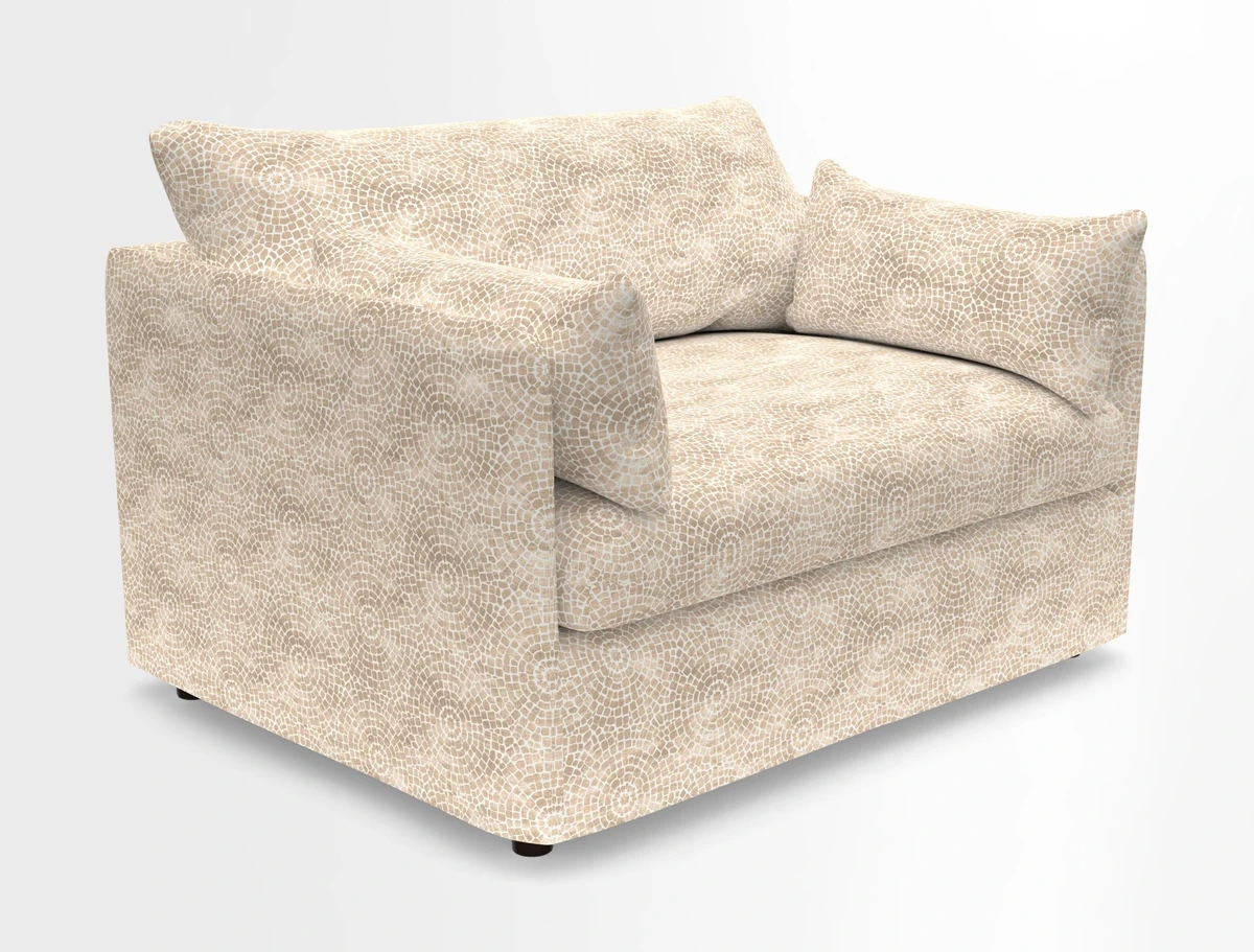 Madehurst Snuggler in Two Tone Plain Biscuit. Loose cover option available