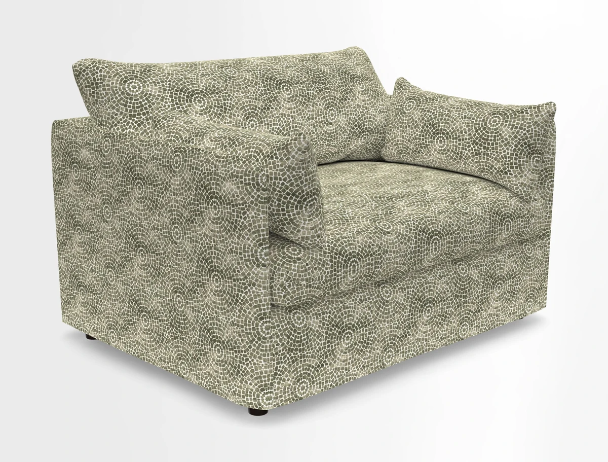 Madehurst Snuggler in Two Tone Plain Biscuit. Loose cover option available