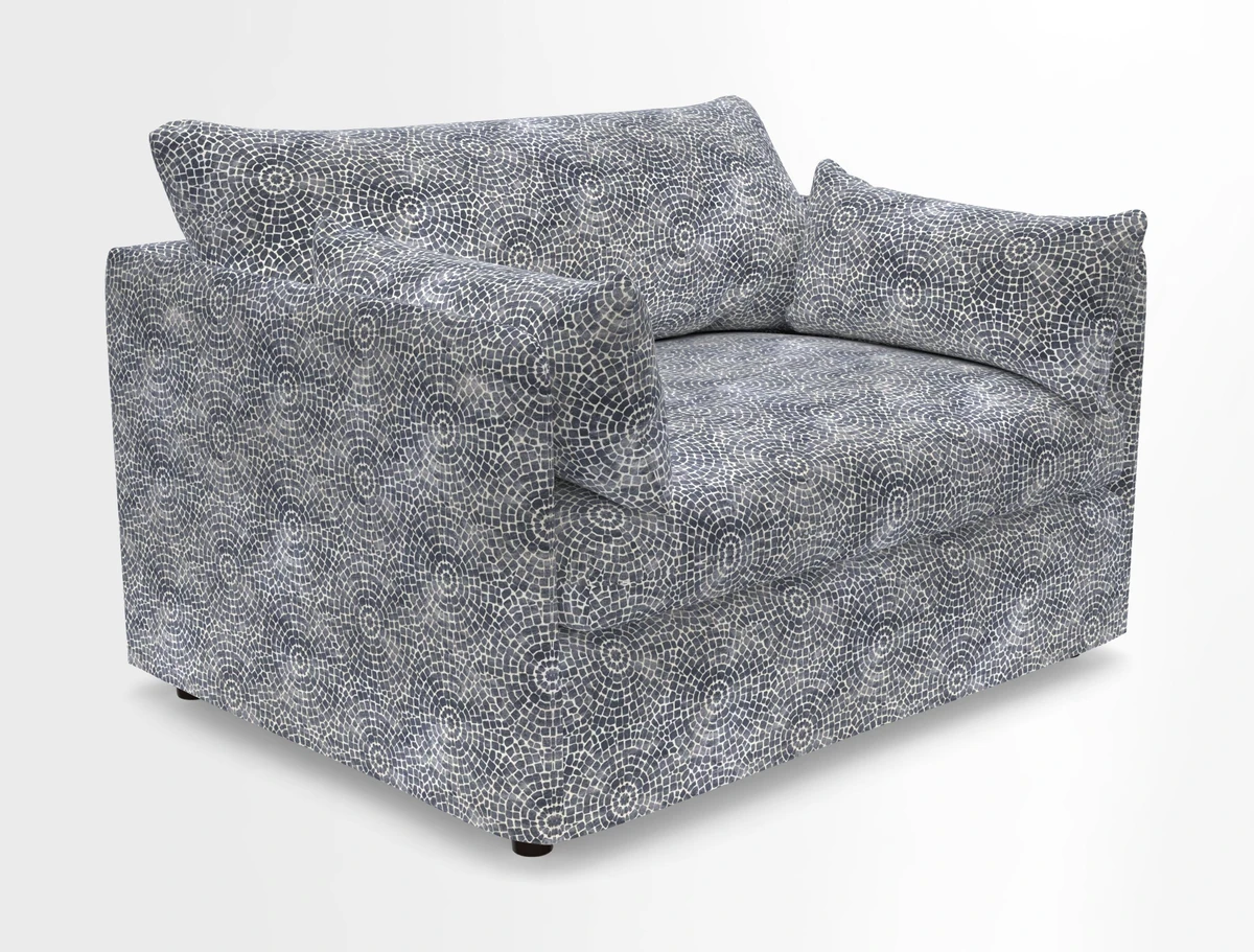 Madehurst Snuggler in Two Tone Plain Biscuit. Loose cover option available