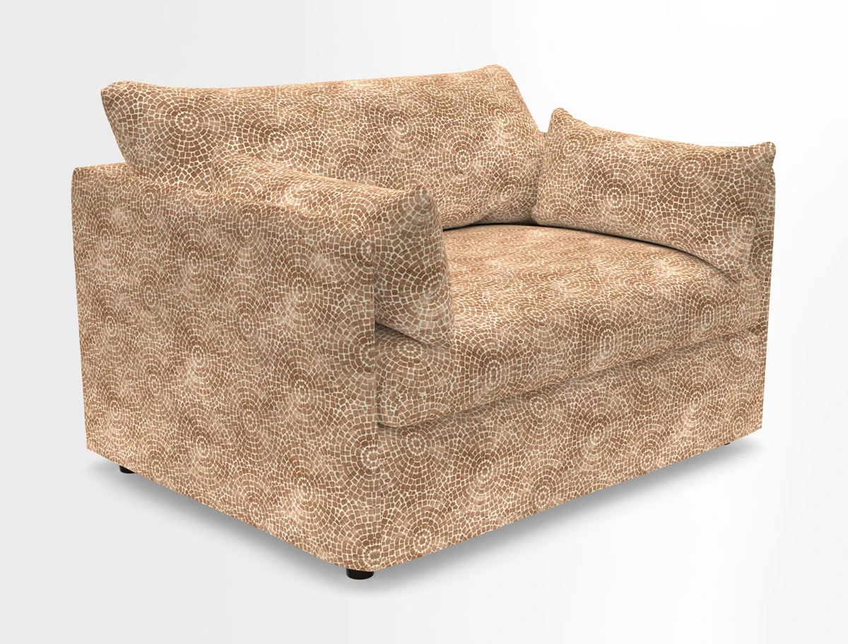 Madehurst Snuggler in Two Tone Plain Biscuit. Loose cover option available