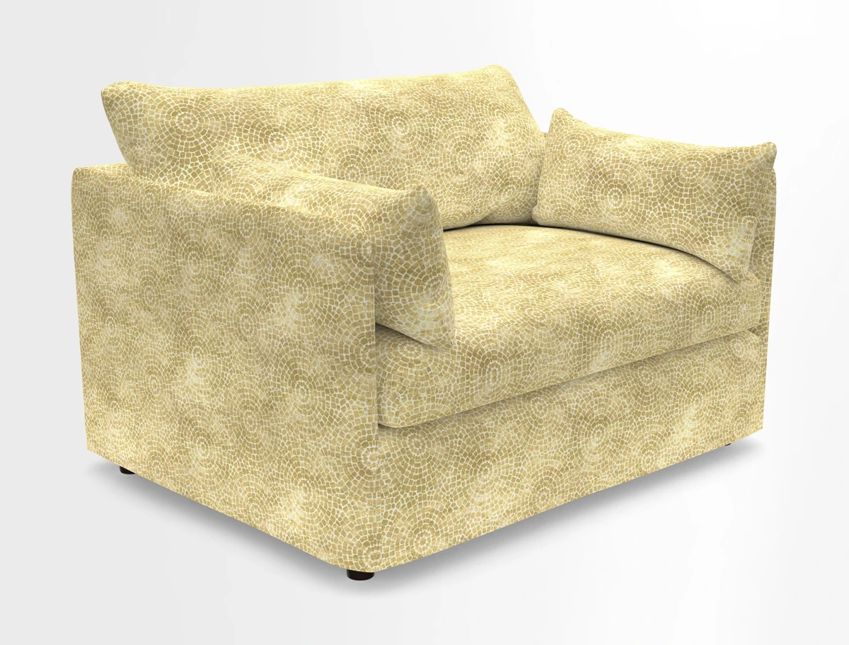 Madehurst Snuggler in Two Tone Plain Biscuit. Loose cover option available