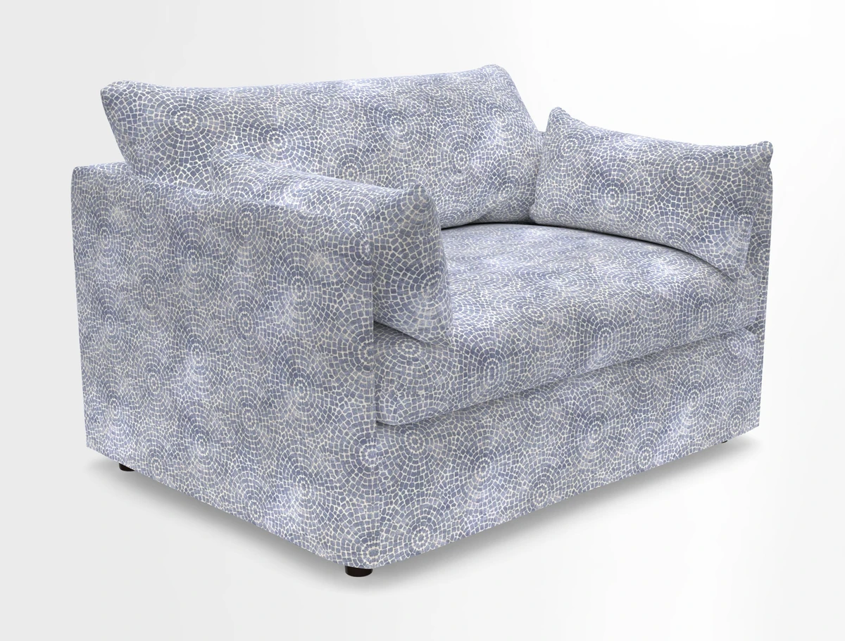 Madehurst Snuggler in Two Tone Plain Biscuit. Loose cover option available