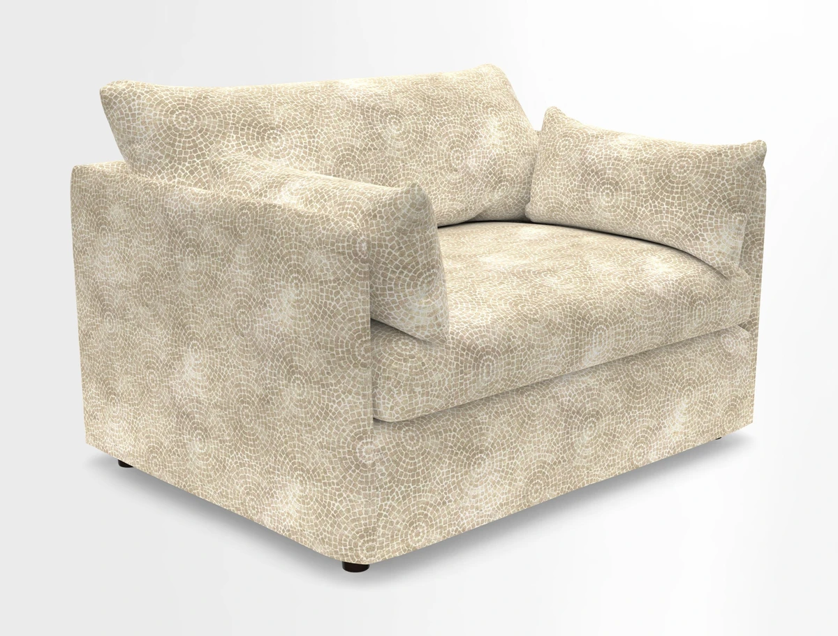 Madehurst Snuggler in Two Tone Plain Biscuit. Loose cover option available
