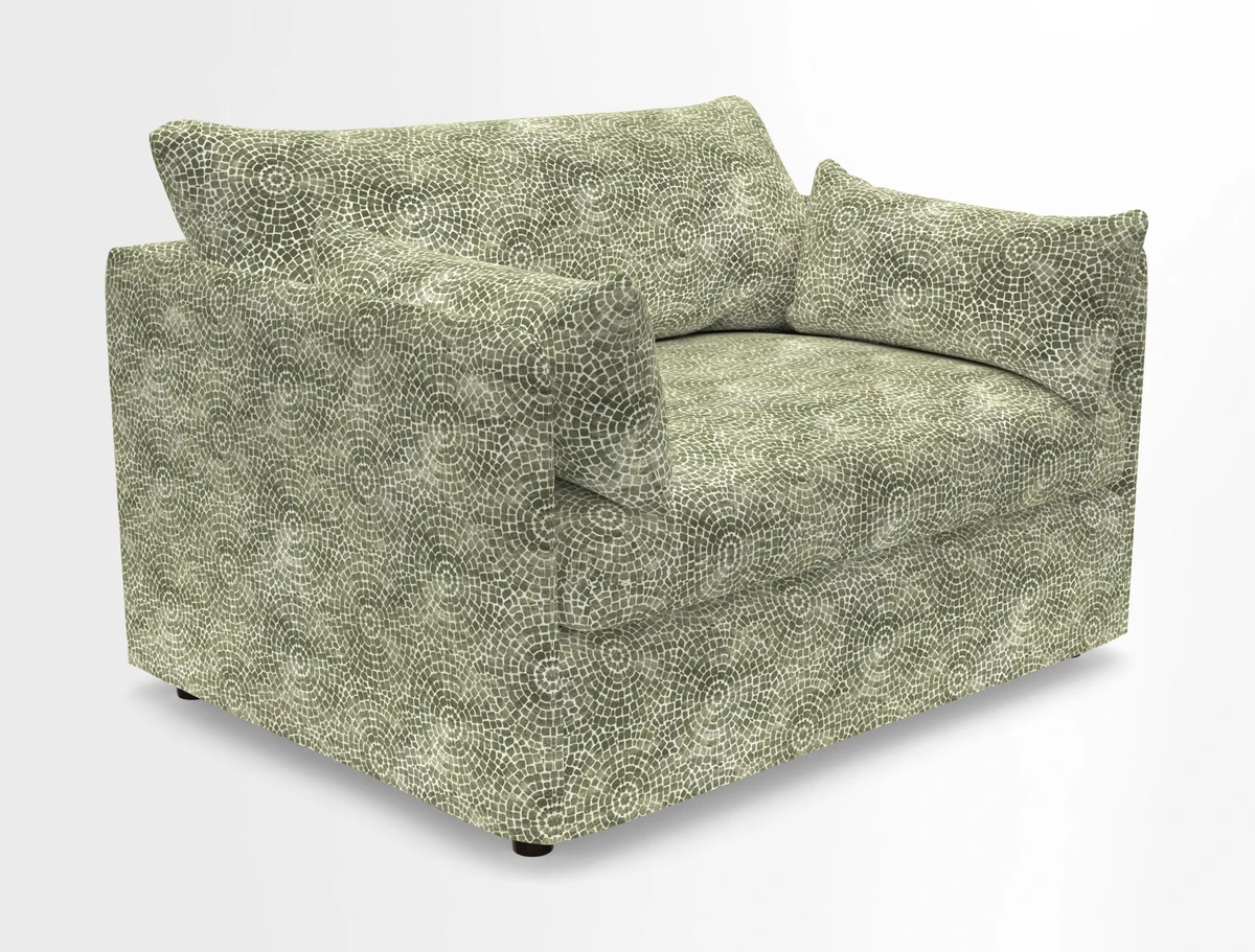 Madehurst Snuggler in Two Tone Plain Biscuit. Loose cover option available