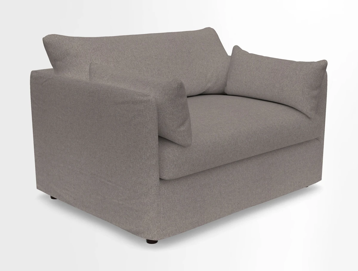 Madehurst Snuggler in Two Tone Plain Biscuit. Loose cover option available