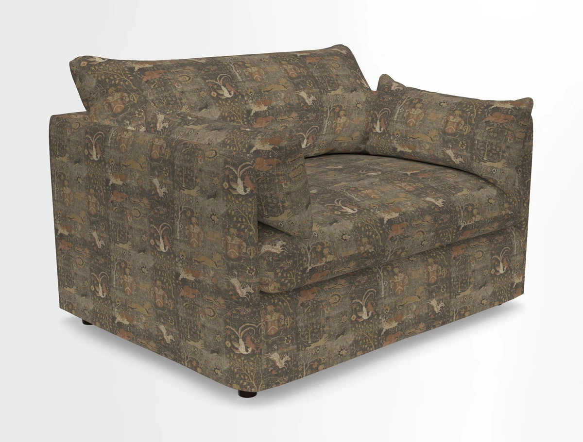 Madehurst Snuggler in Two Tone Plain Biscuit. Loose cover option available