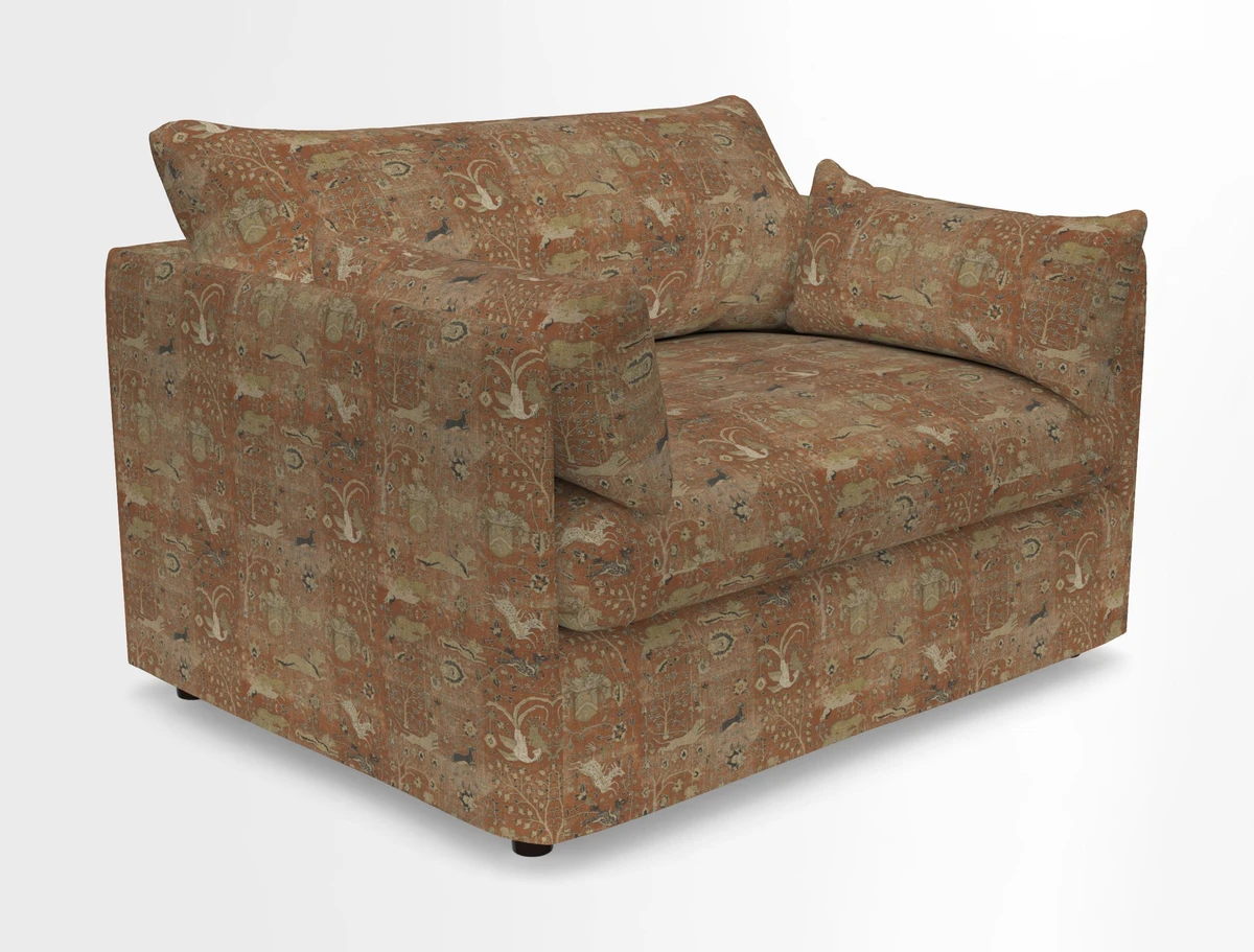 Madehurst Snuggler in Two Tone Plain Biscuit. Loose cover option available