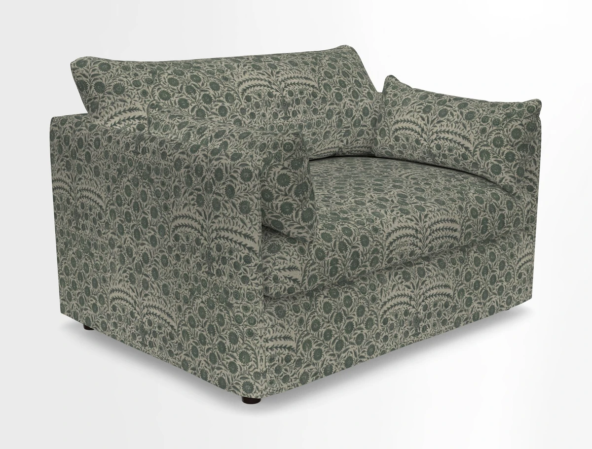 Madehurst Snuggler in Two Tone Plain Biscuit. Loose cover option available