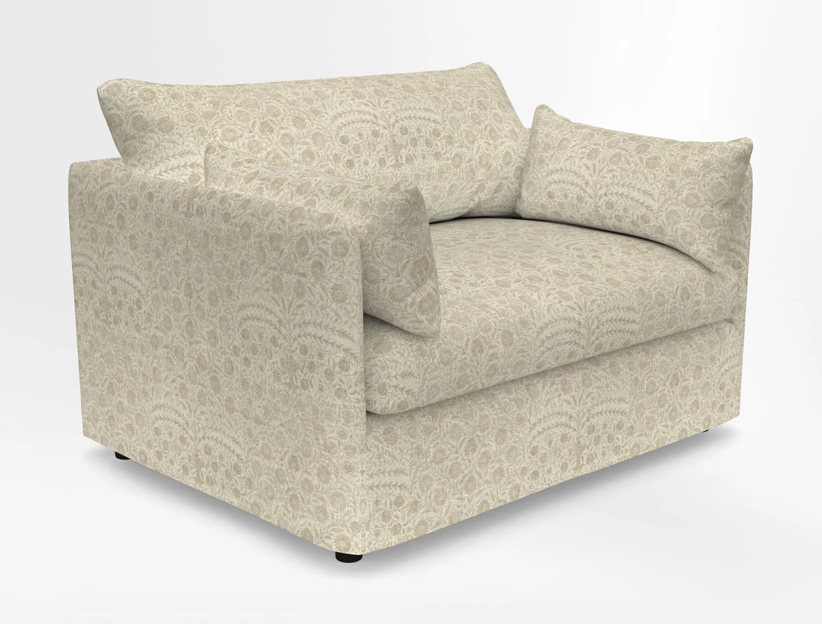 Madehurst Snuggler in Two Tone Plain Biscuit. Loose cover option available