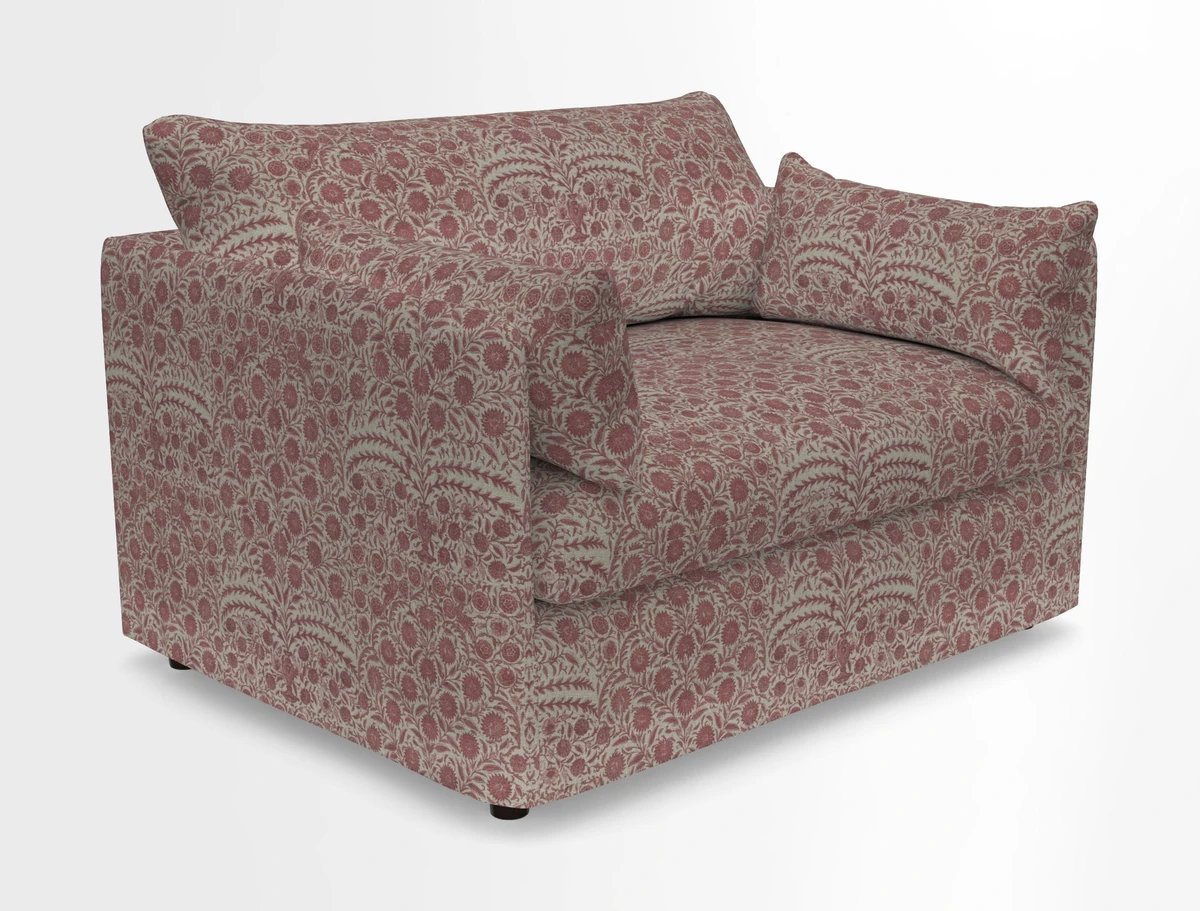 Madehurst Snuggler in Two Tone Plain Biscuit. Loose cover option available