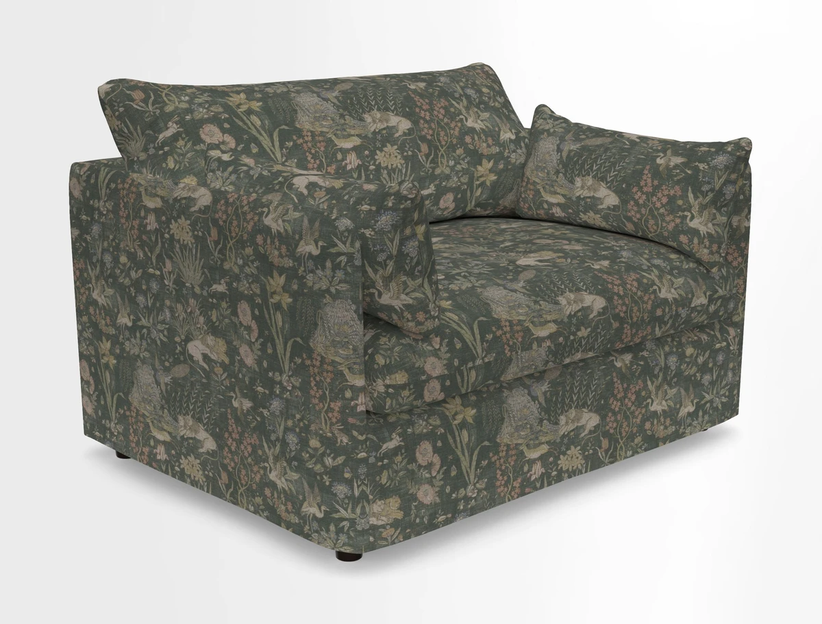 Madehurst Snuggler in Two Tone Plain Biscuit. Loose cover option available