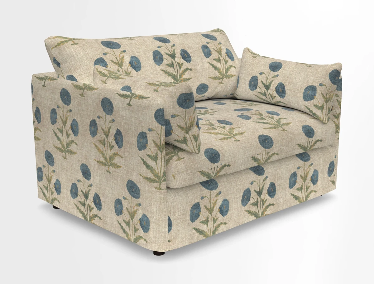 Madehurst Snuggler in Two Tone Plain Biscuit. Loose cover option available