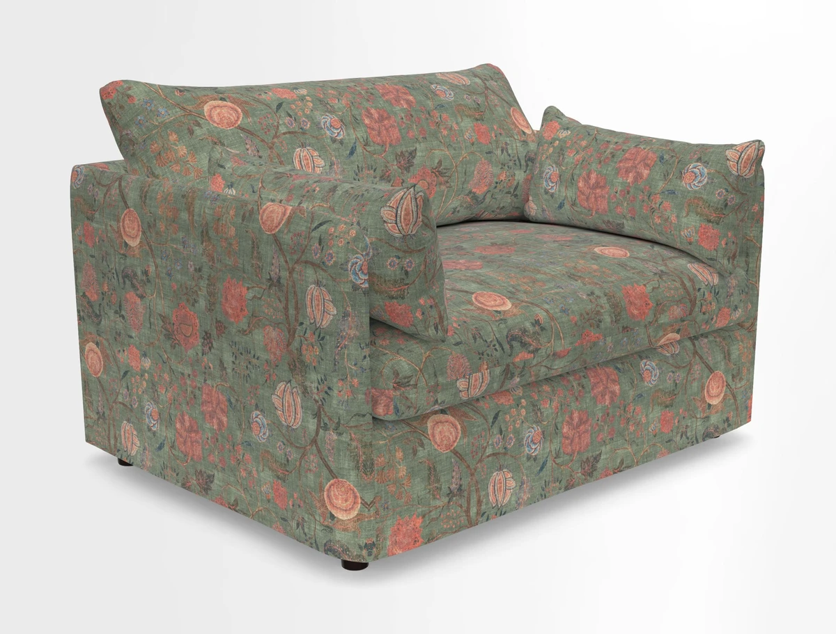 Madehurst Snuggler in Two Tone Plain Biscuit. Loose cover option available