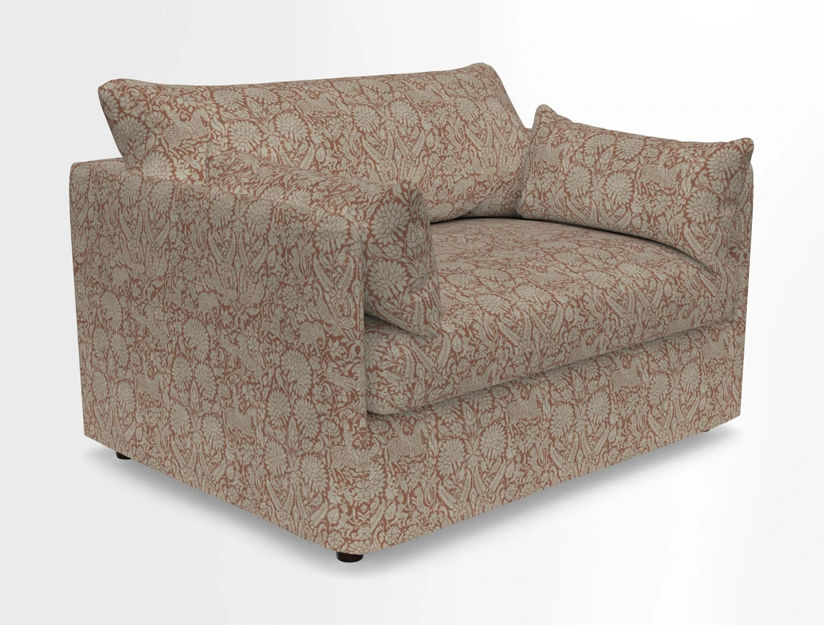 Madehurst Snuggler in Two Tone Plain Biscuit. Loose cover option available