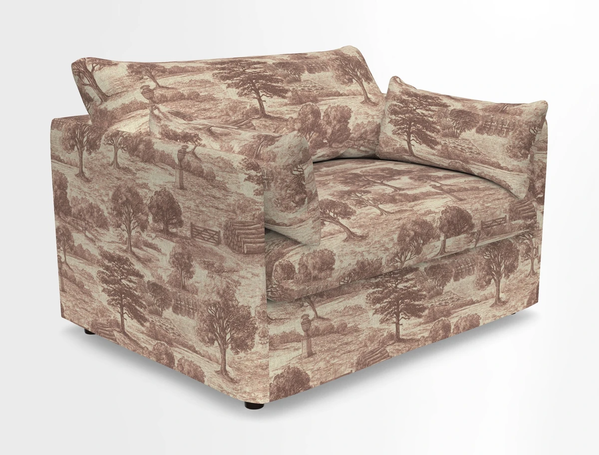 Madehurst Snuggler in Two Tone Plain Biscuit. Loose cover option available