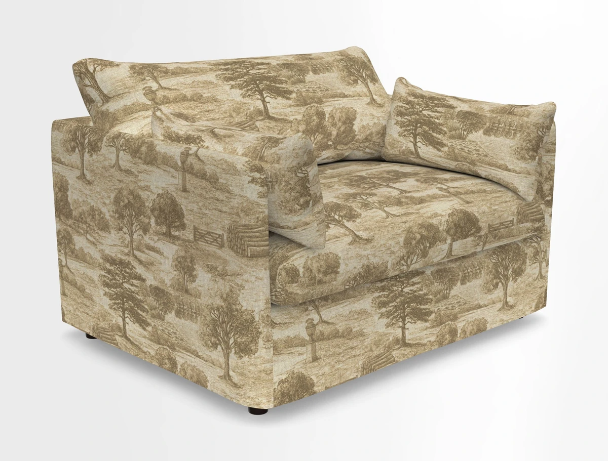 Madehurst Snuggler in Two Tone Plain Biscuit. Loose cover option available