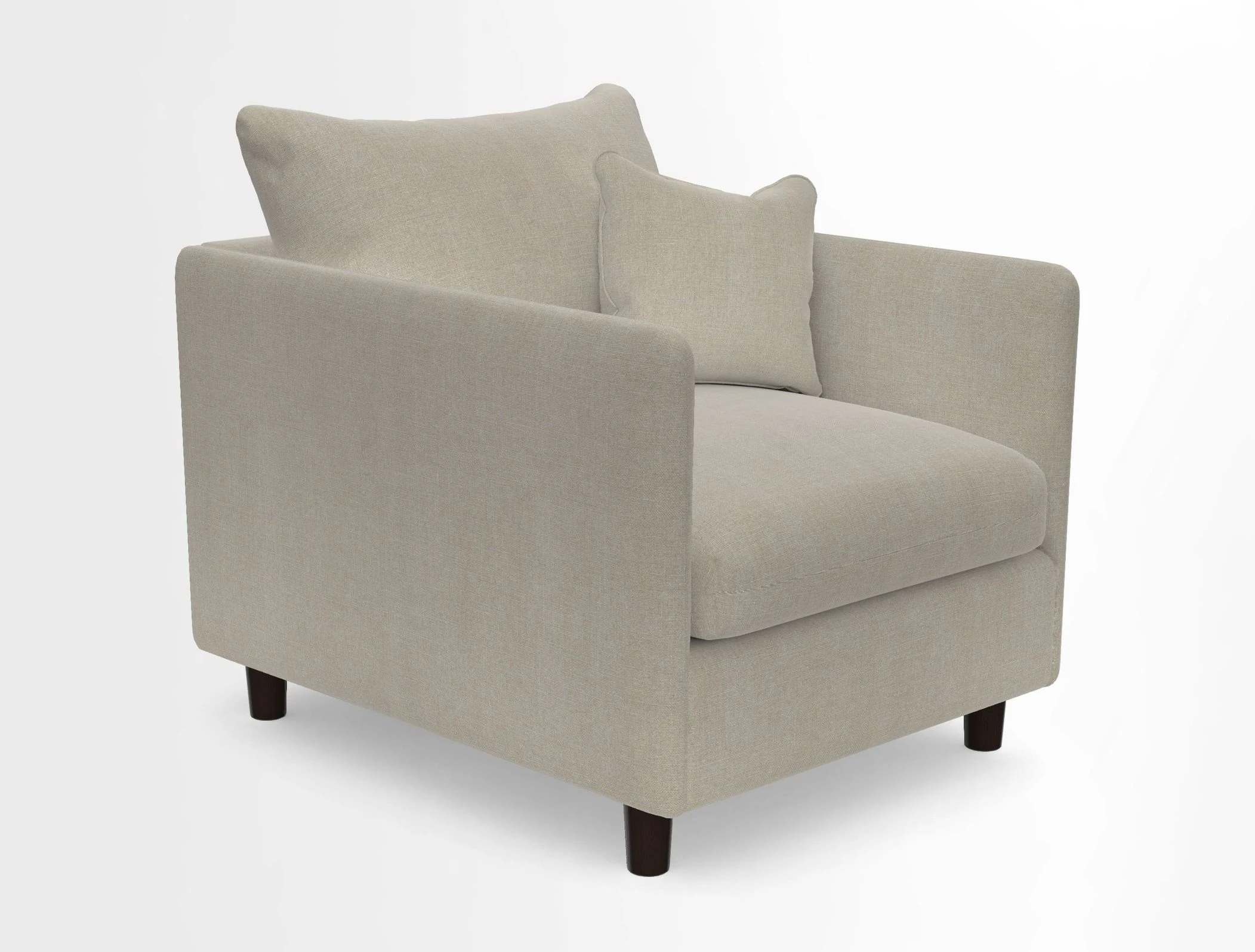 Madehurst Chair in Two Tone Plain Biscuit. Loose cover option available