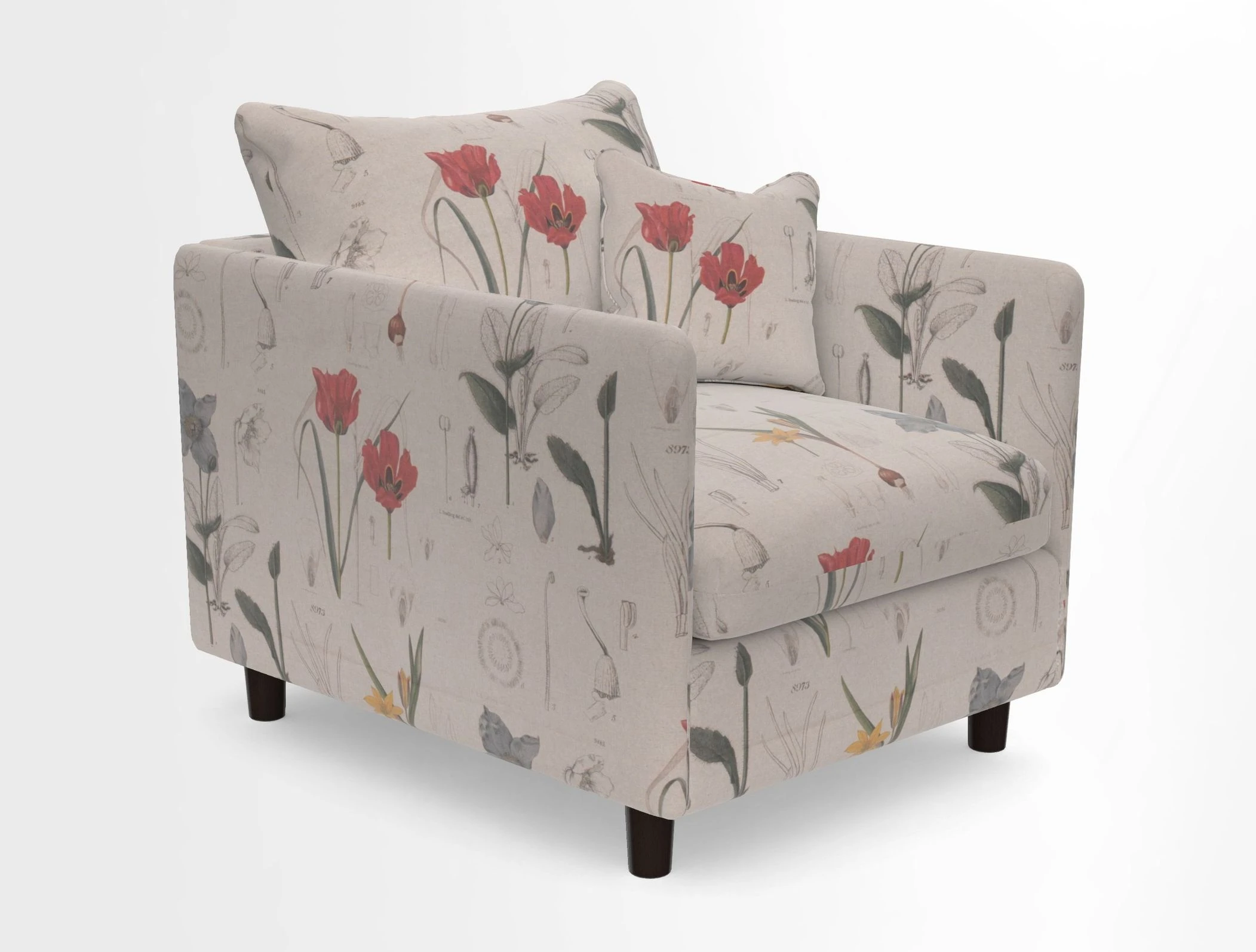 Madehurst Chair in Two Tone Plain Biscuit. Loose cover option available