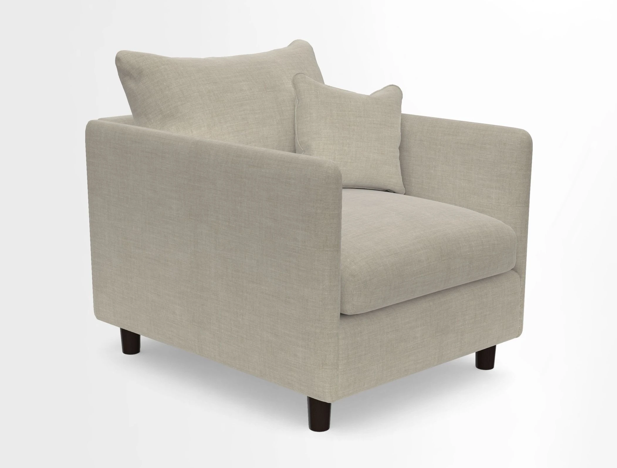 Madehurst Chair in Two Tone Plain Biscuit. Loose cover option available